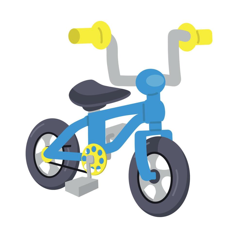 Illustration of a Blue Kids Bicycle vector