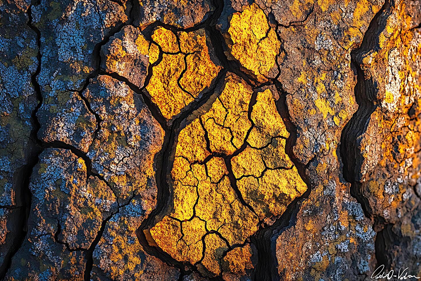 Close Up of a Cracked Dry Earth Surface with Deep Patterns photo