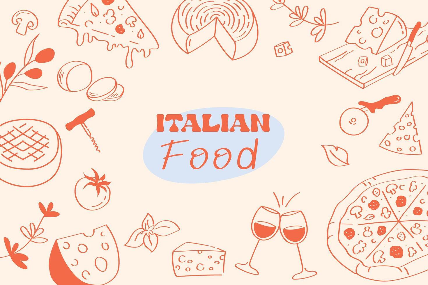 Italian Food Promotion Poster Design Suitable For Promotion Poster doodle vector