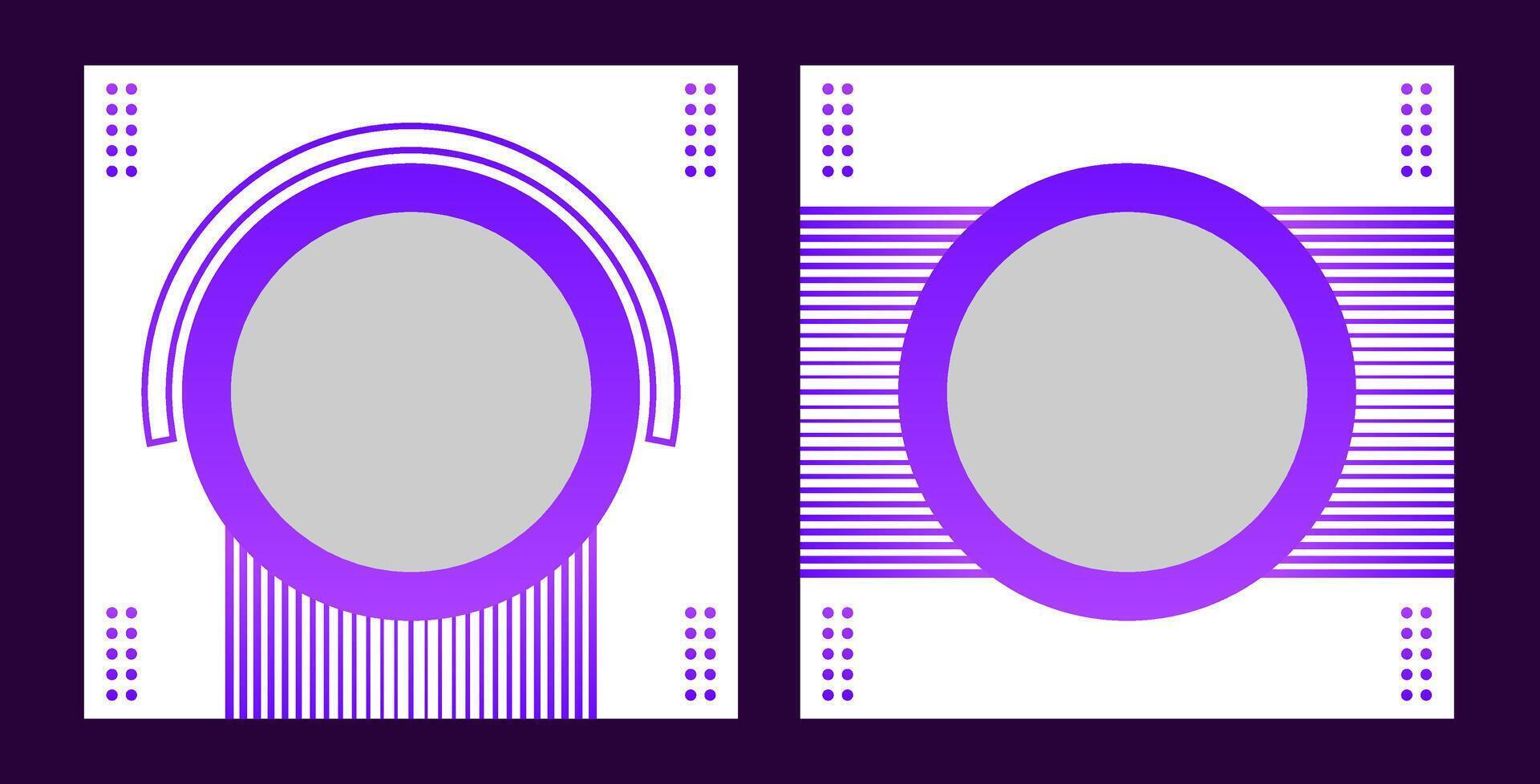 purple social media banner design template set vector