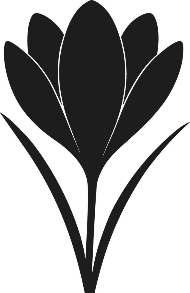 Elegant Crocus Flower Silhouette for Spring and Floral Designs vector