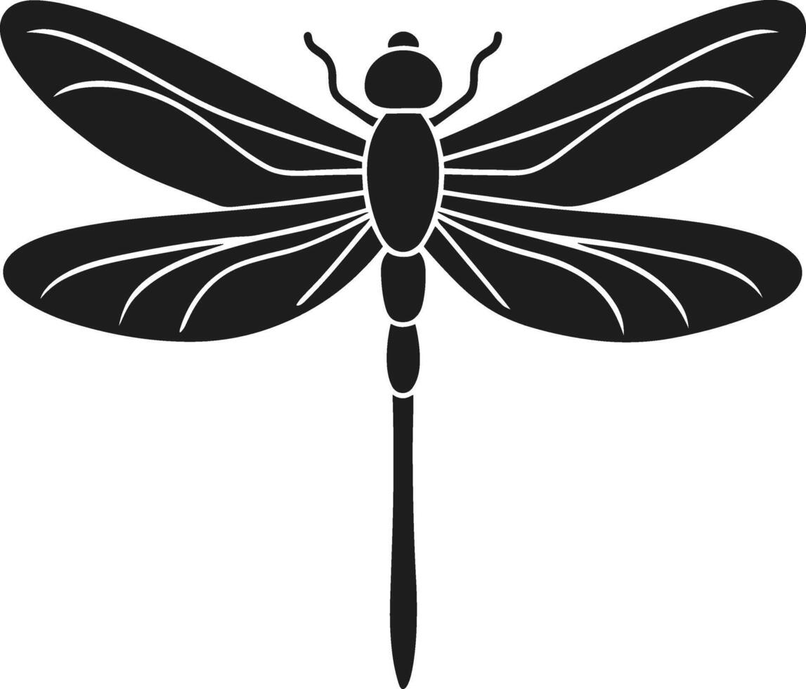 Dragonfly Silhouette Illustration - Elegant Nature-Inspired Design vector