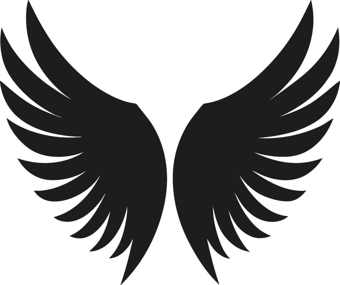 Elegant Black Angel Wings Silhouette for Mother's Day vector