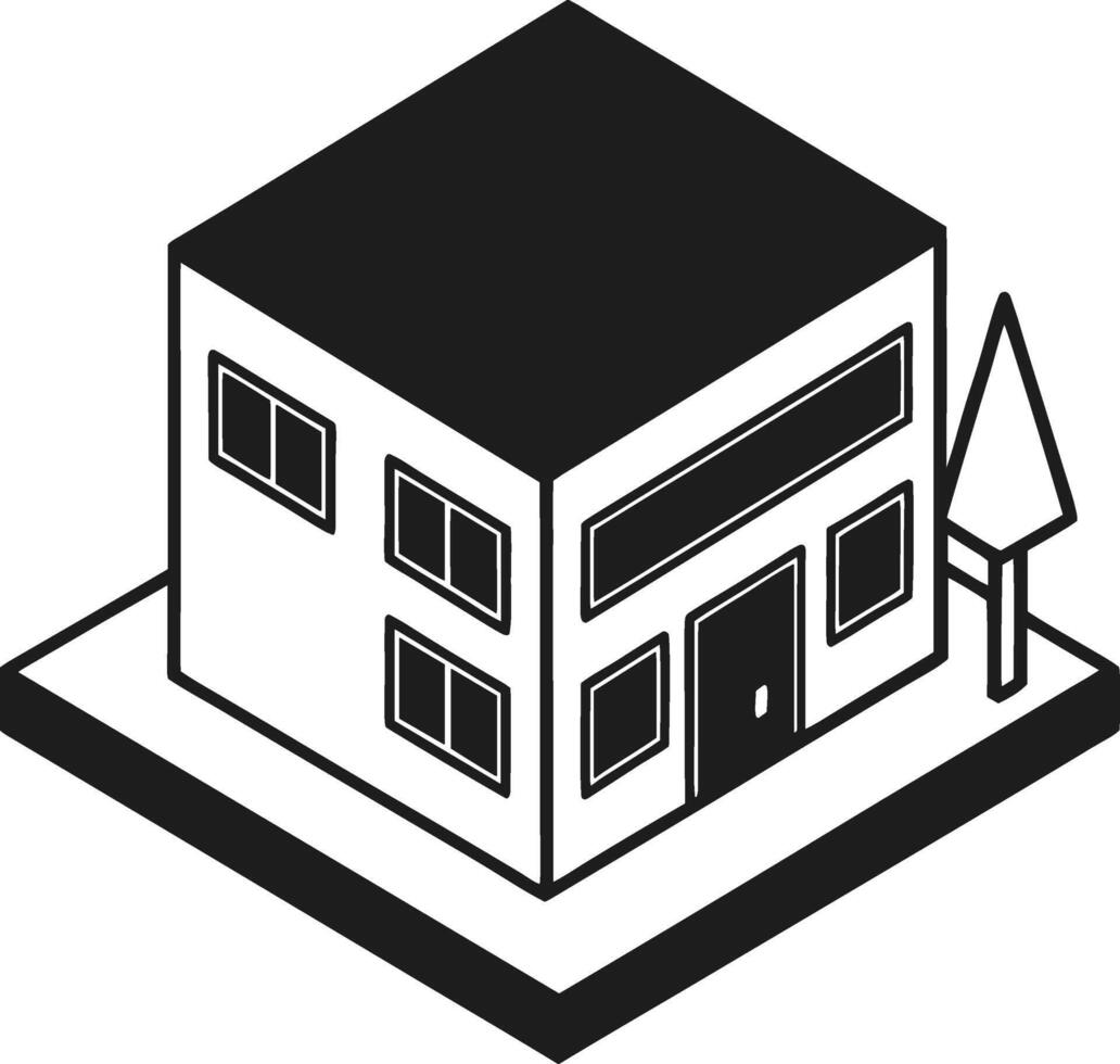 Modern Isometric Building Illustration for Architecture and Design vector