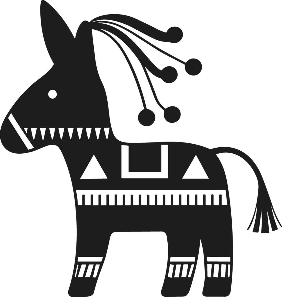 Mexican Donkey Pinata Silhouette - Traditional Fiesta for Cinco de Mayo vector