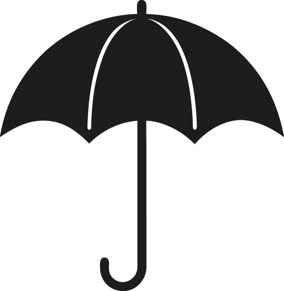 Umbrella Silhouette - Minimalist Rain Protection for Spring and Weather Designs vector