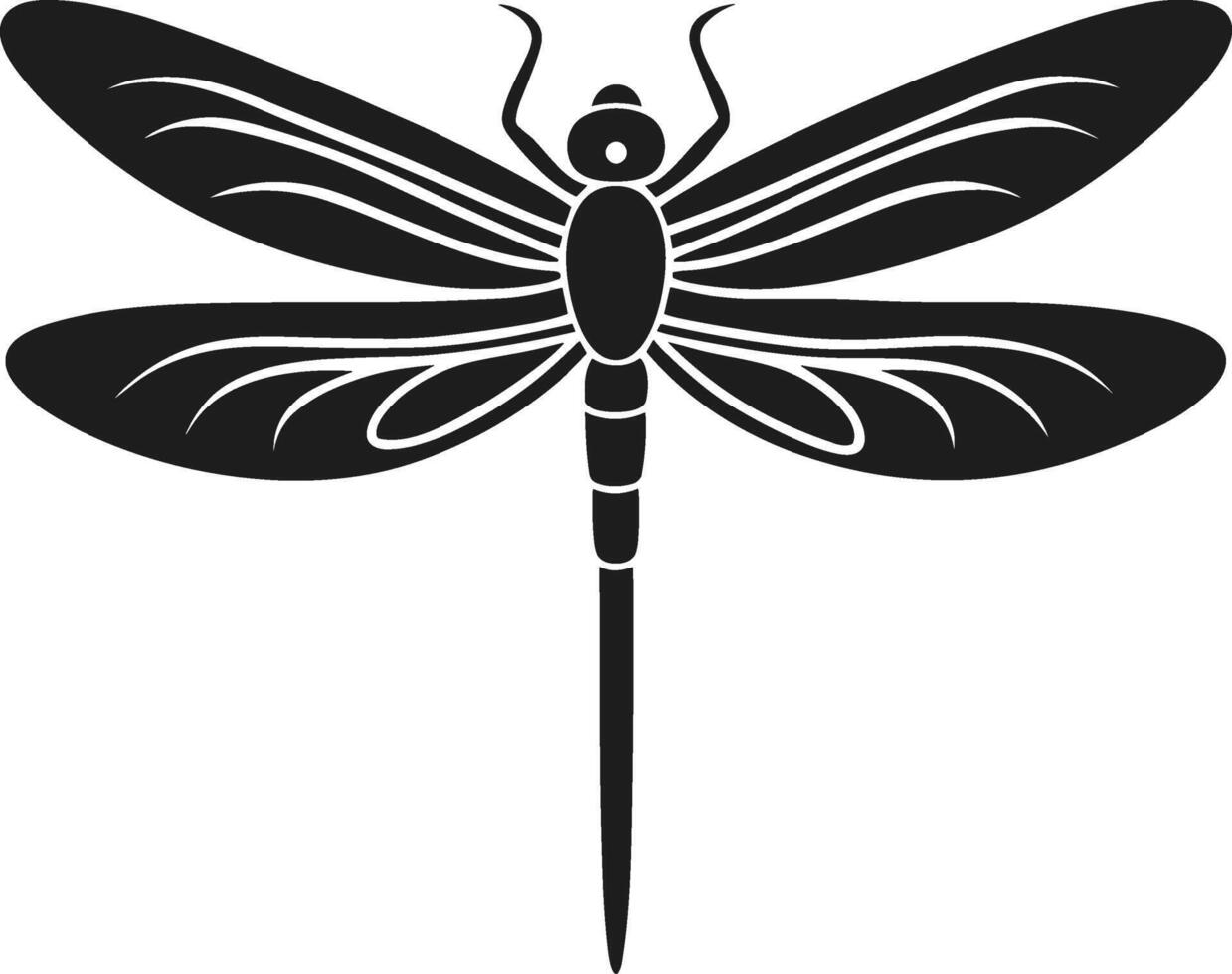 Elegant Dragonfly Silhouette - Nature-Inspired Spring Design vector