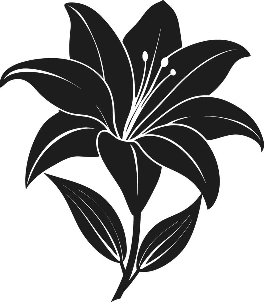 Elegant Lily Flower Silhouette Illustration for Spring Designs vector