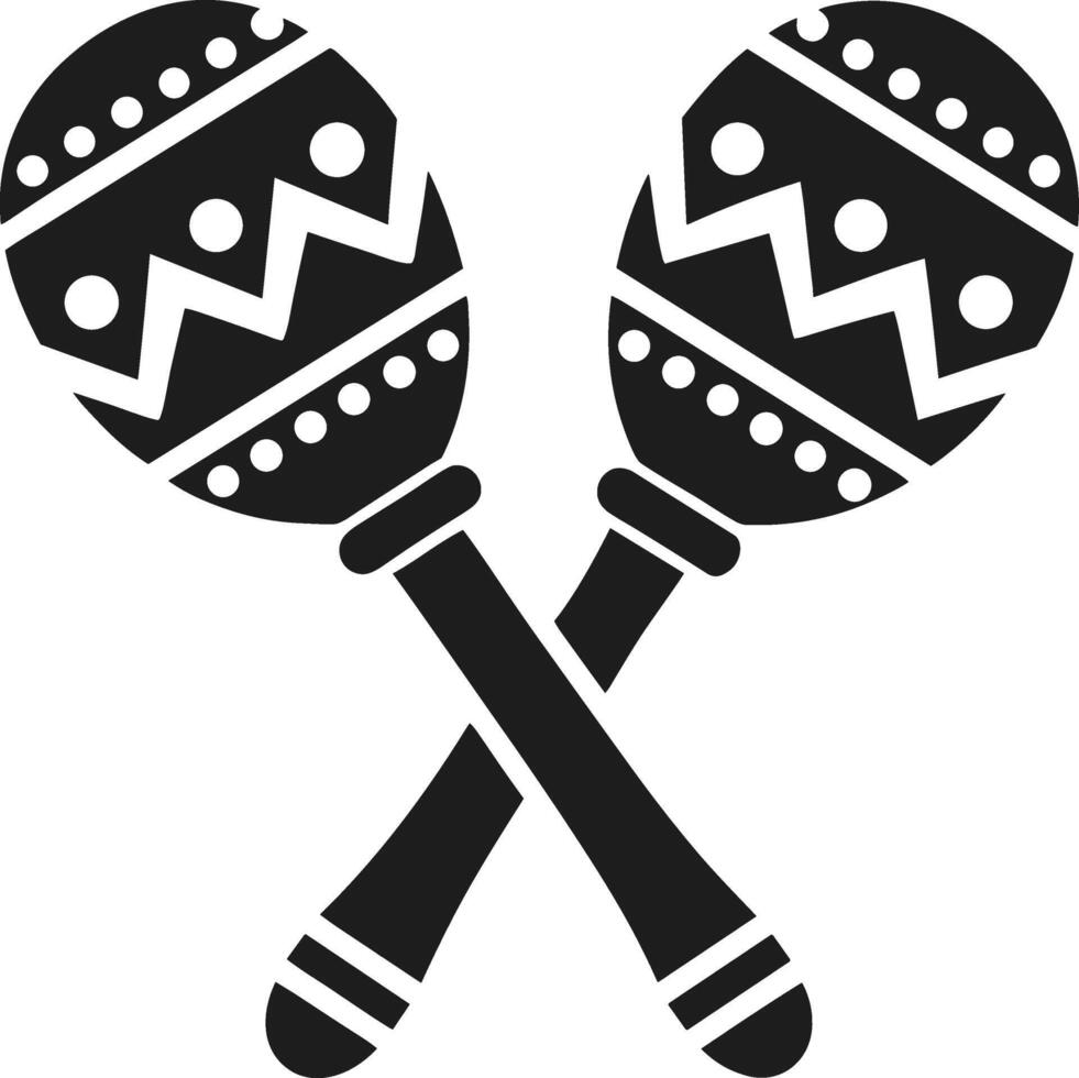 Mexican Maracas Silhouette - Festive Cinco de Mayo Illustration vector