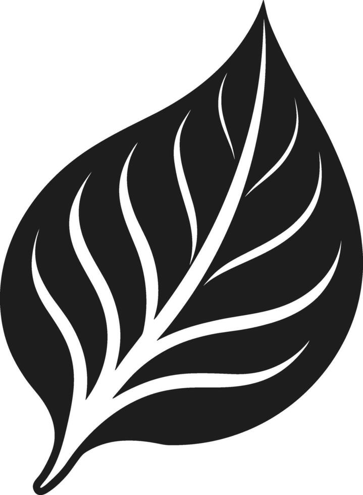 Elegant Leaf Silhouette - Minimalist Botanical Illustration vector