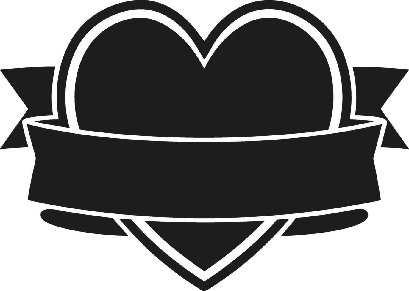 Heart with Ribbon Banner - Editable for Mother's Day and Love-Themed Designs vector
