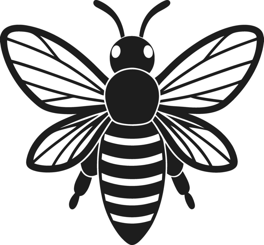 Elegant Honey Bee Silhouette - Spring and Nature-Inspired Illustration vector