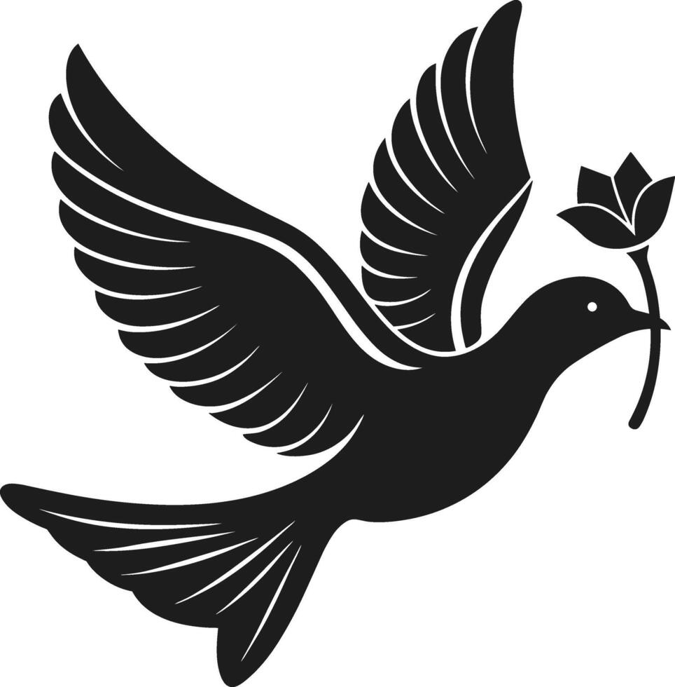Graceful Flying Bird with Flower - Elegant Mother's Day Illustration vector
