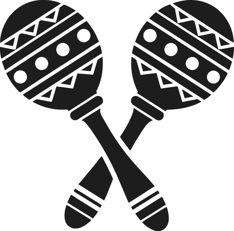 Mexican Maracas Silhouette - Traditional Cinco de Mayo Illustration vector