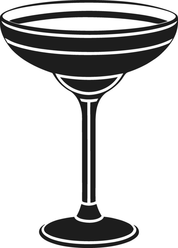 Elegant Margarita Glass Silhouette - Classic Cocktail for Cinco de Mayo Celebrations vector