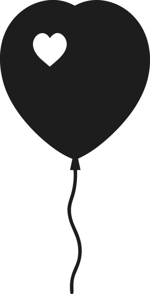 Heart-Shaped Balloon Silhouette - Elegant Illustration for Mother's Day vector