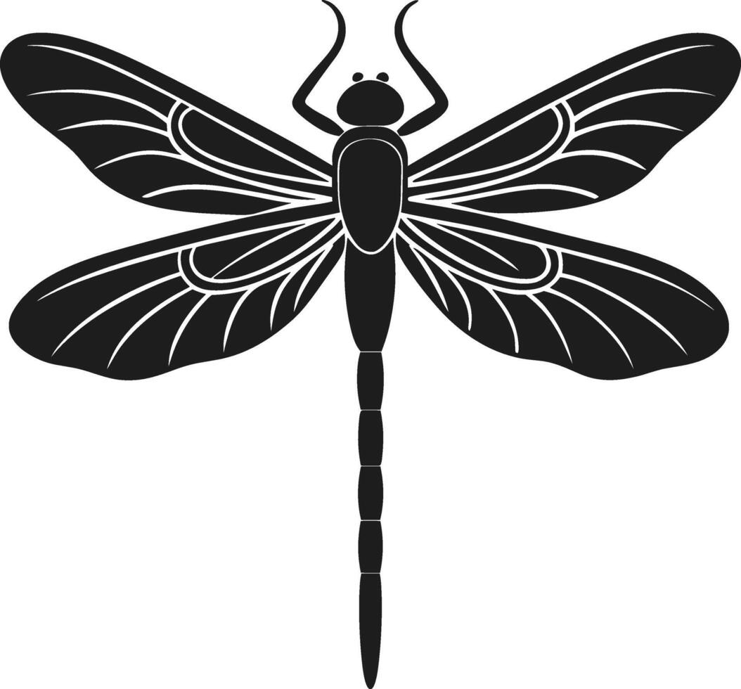 Elegant Dragonfly Silhouette - Intricate Nature-Inspired Illustration vector