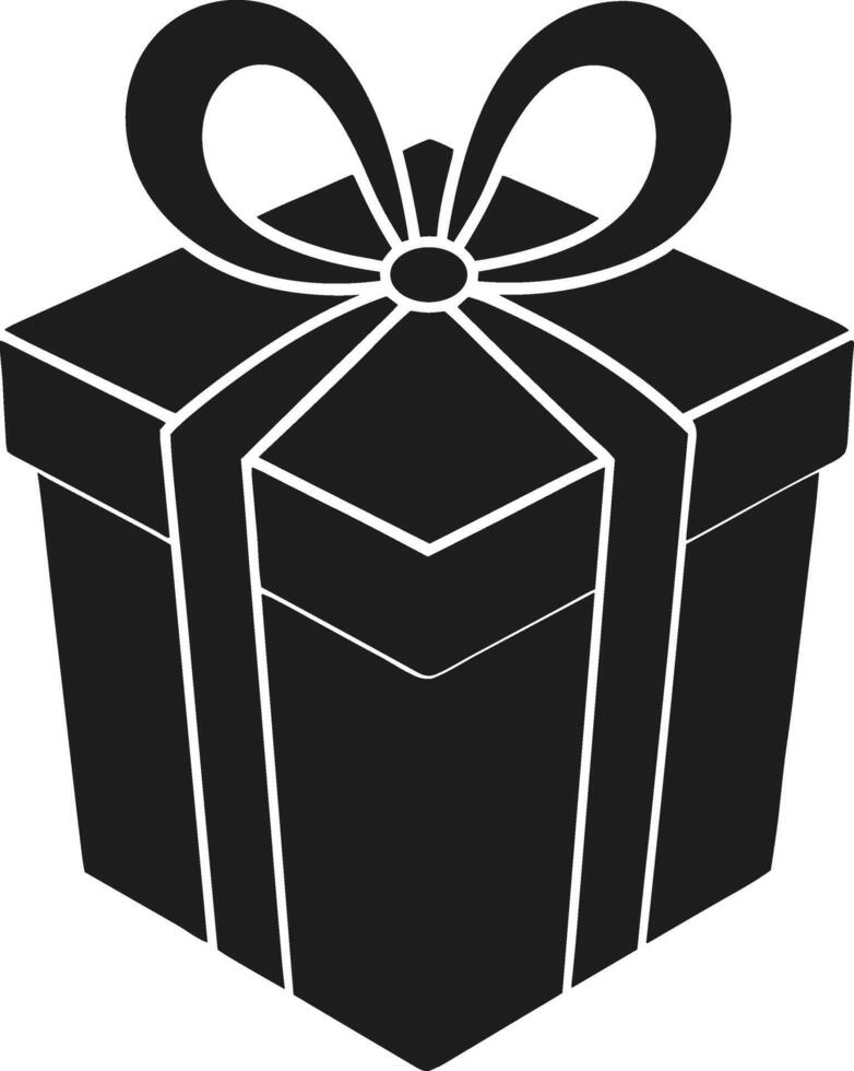 Minimalist Gift Box Silhouette with Ribbon Bow - Elegant for Mother's Day and Special Occasions vector