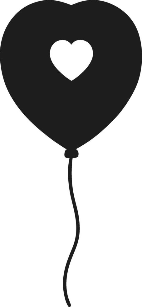 Heart Balloon Silhouette - Romantic Illustration for Mothers Day vector