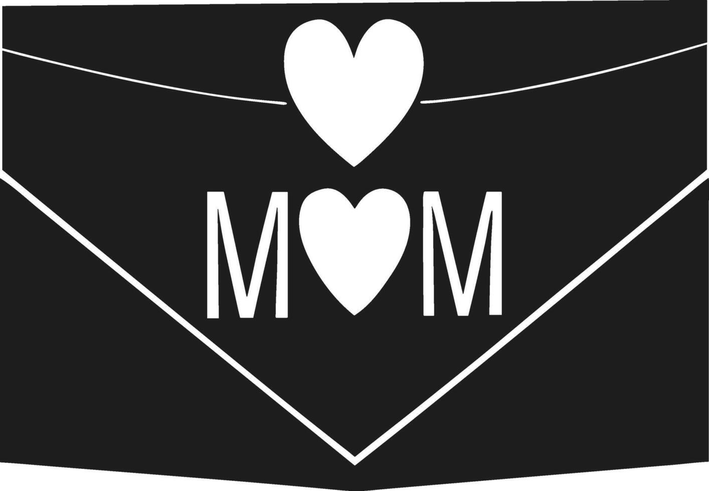 Mother's Day Love Envelope Silhouette - Heartfelt Illustration vector