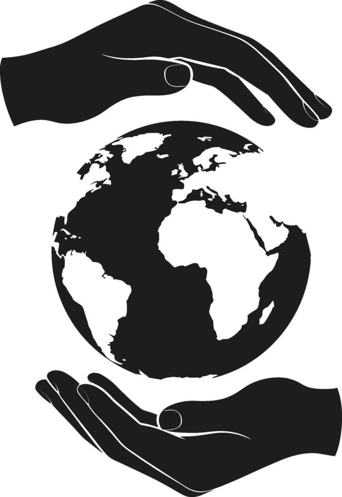 Protecting the Earth - Hands Holding the Planet Illustration vector