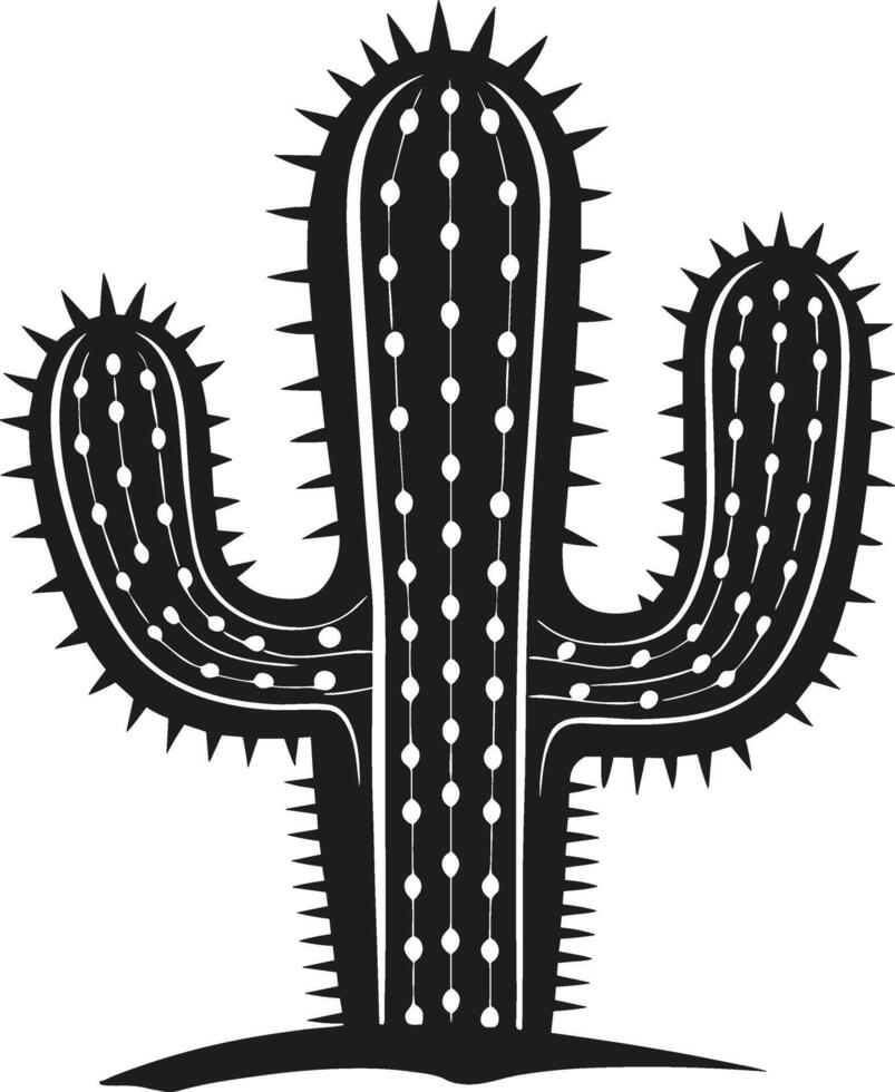 Mexican Cactus Silhouette - Traditional Desert Plant for Cinco de Mayo vector