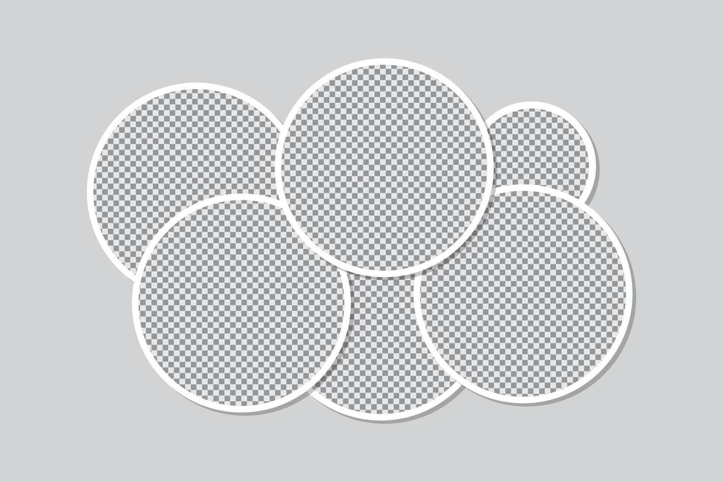 collage frame in the shape of a circle. A template for a contemporary picture collage or infographic vector