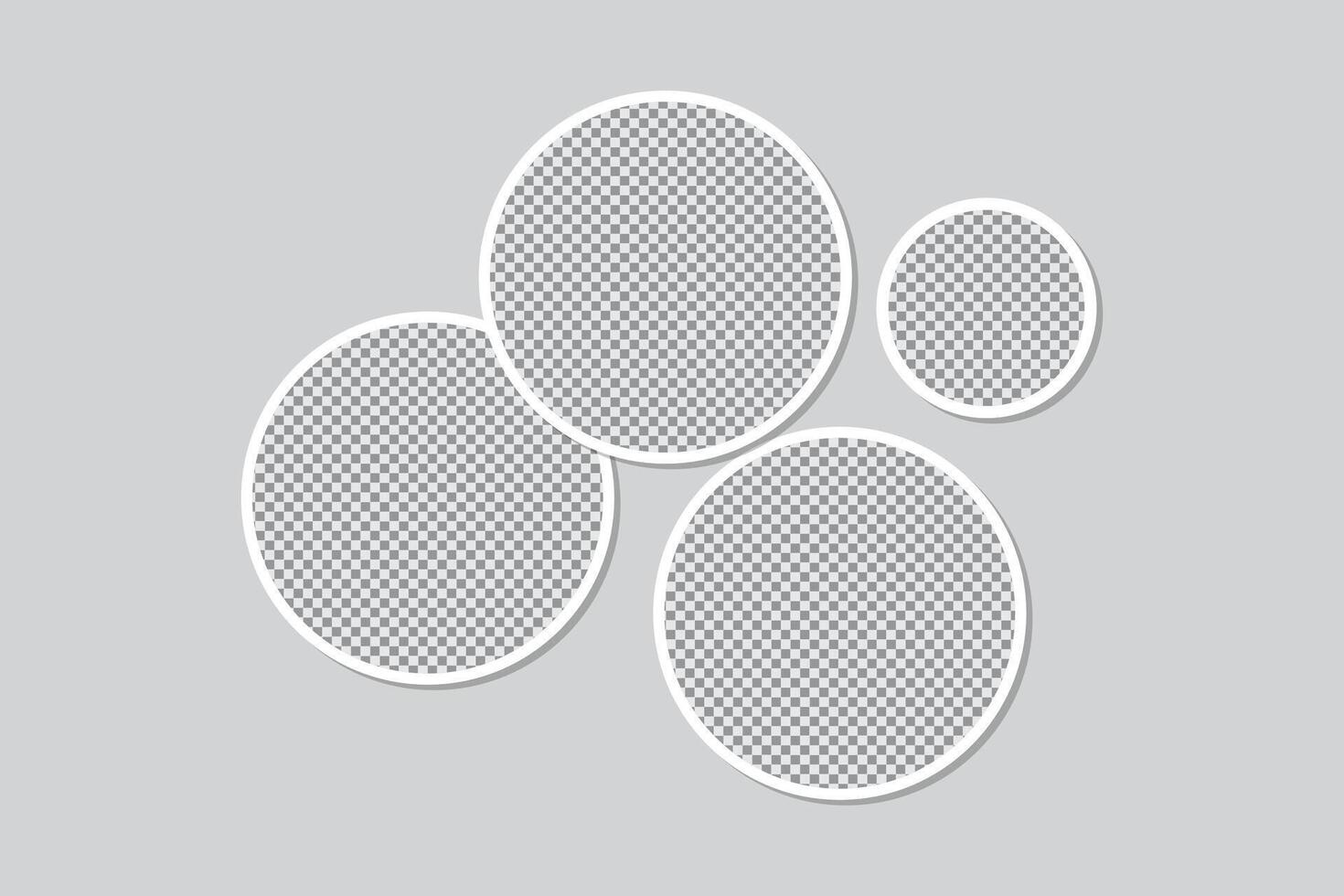 Circle collage frame. Template for photo collage or infographic in modern style vector