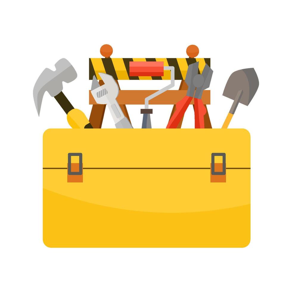 A toolbox with tools and tools in it vector