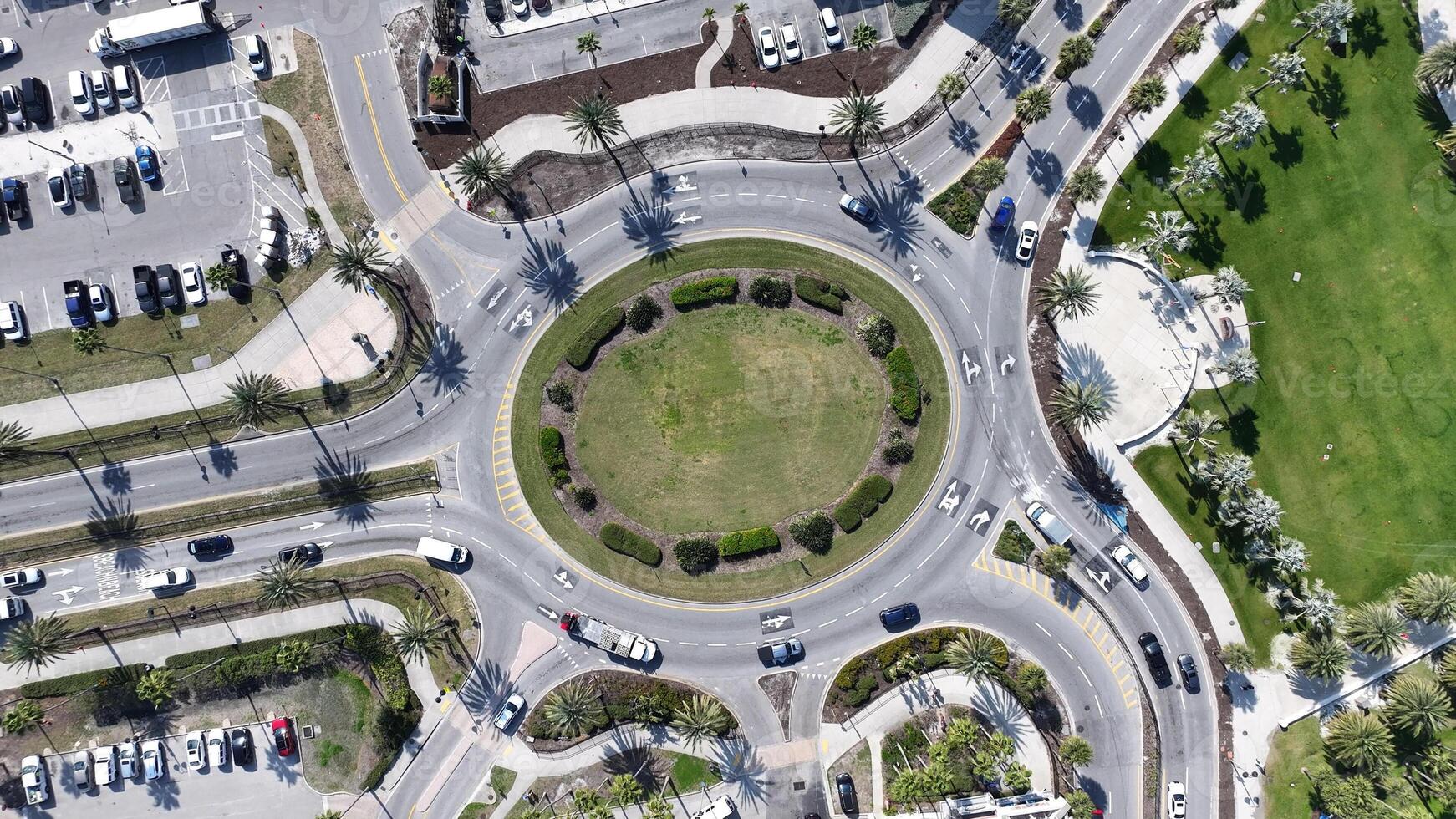 Incredible Roundabout Road in Clearwater Florida in United States.. Tourism Vehicles. photo