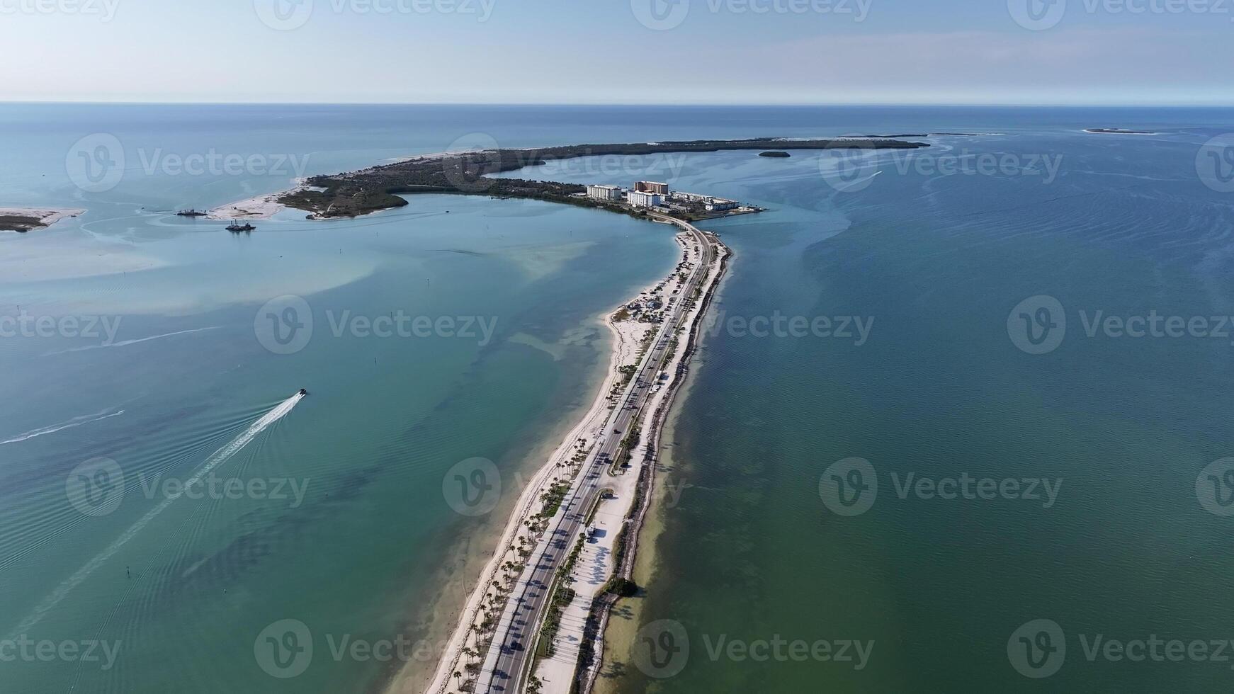 High Angle of Honeymoon Island State Park in Clearwater Florida in United States . Natural Horizon. photo