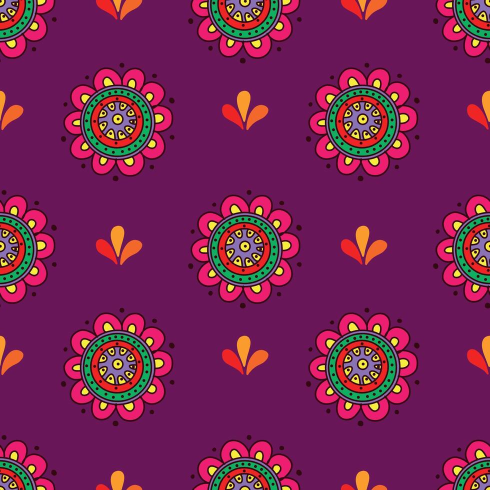 Floral pattern. Drawings of flowers and leaves on a dark background for fabric design. vector