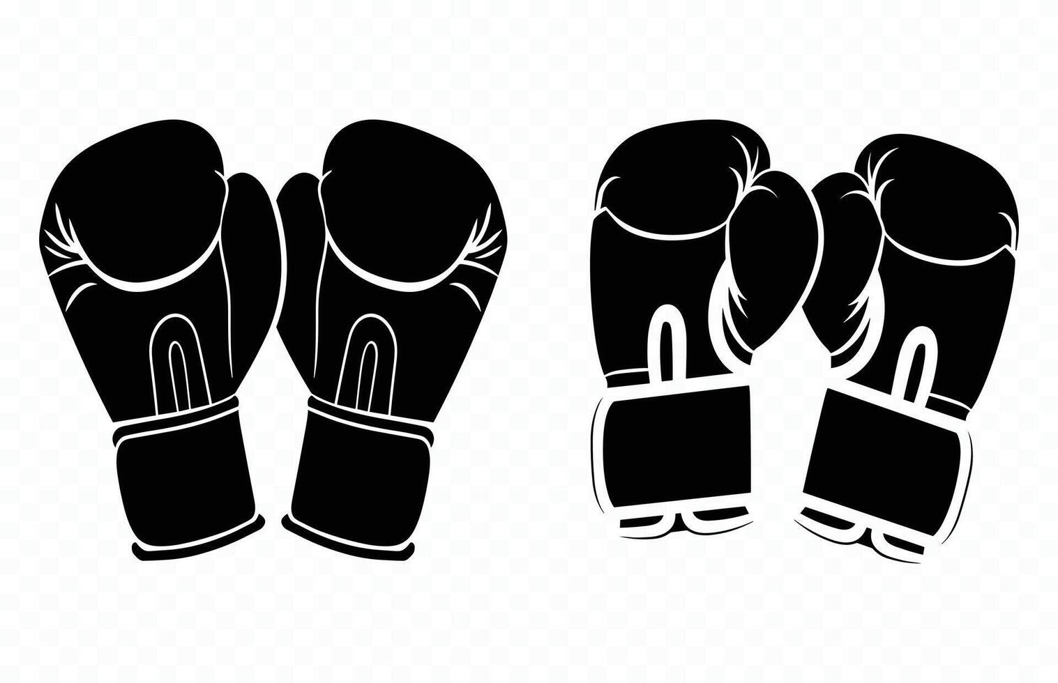 Boxing Gloves Silhouette isolated on a white background vector