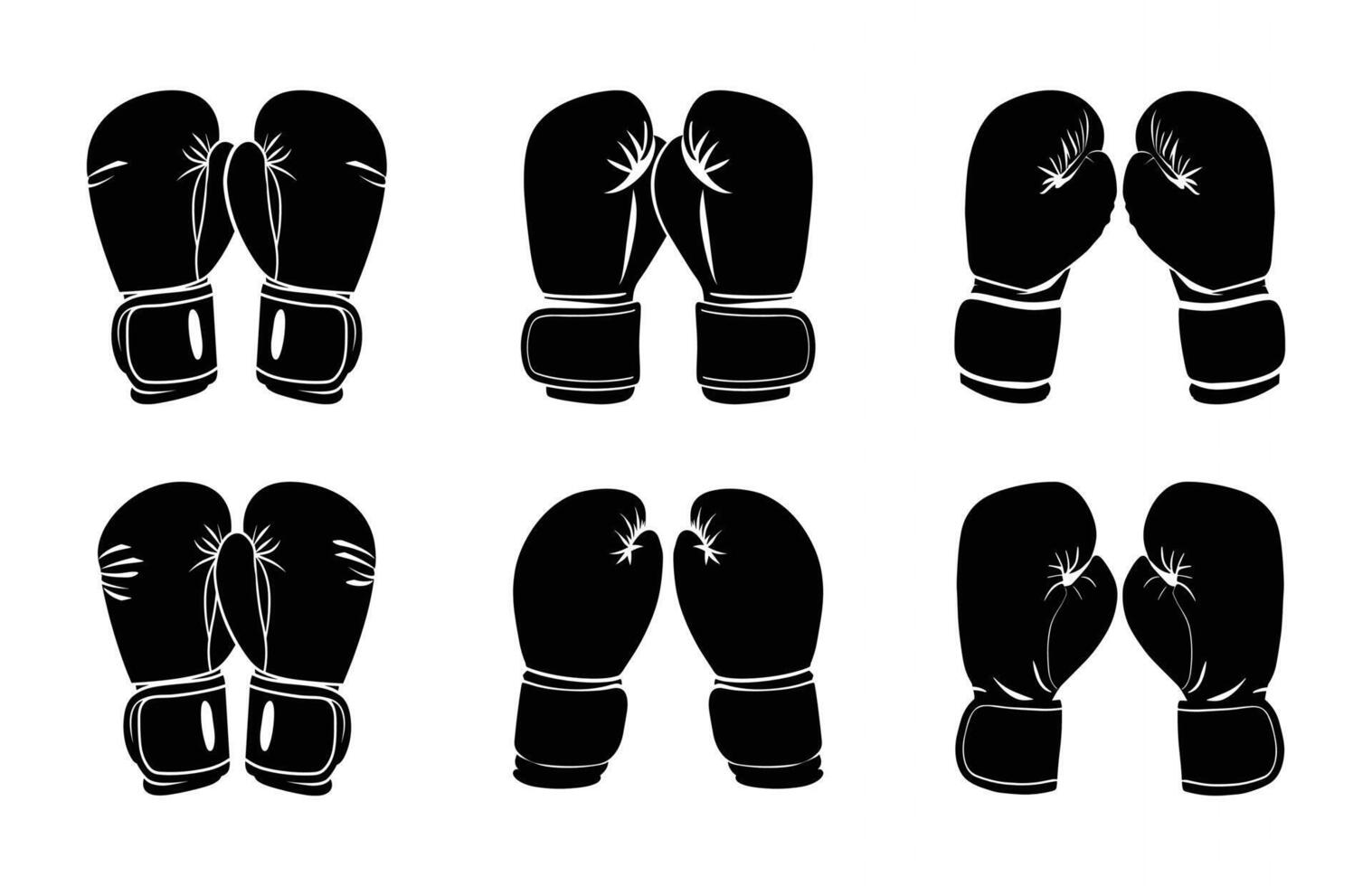 Boxing Gloves Silhouette Clipart bundle vector