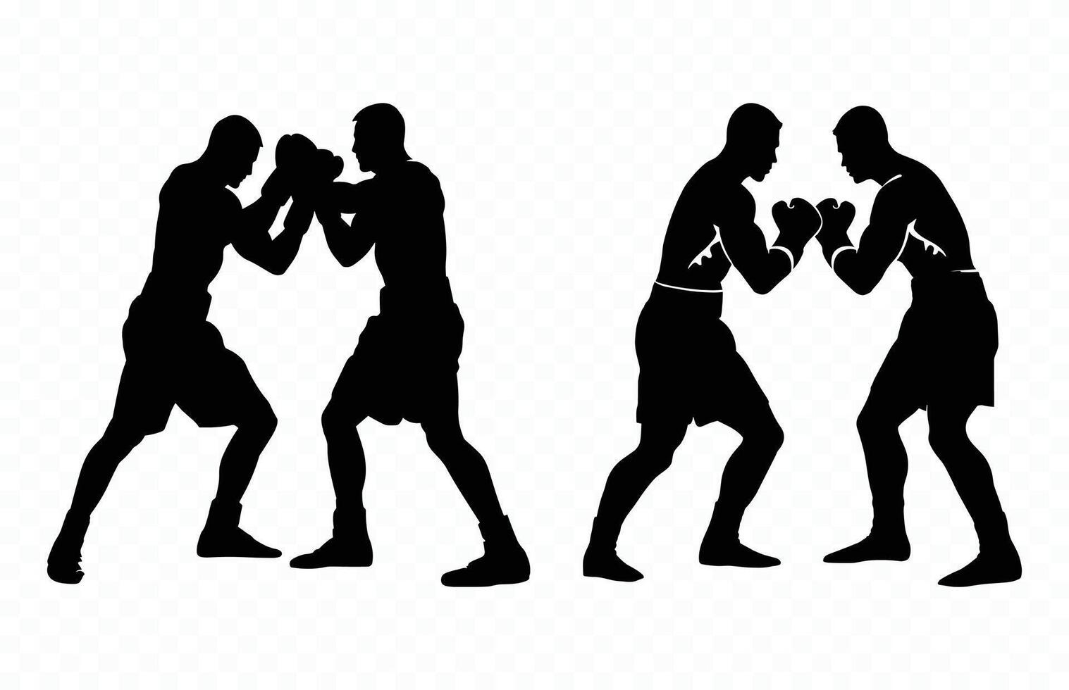 Boxer Fighting Silhouette vector