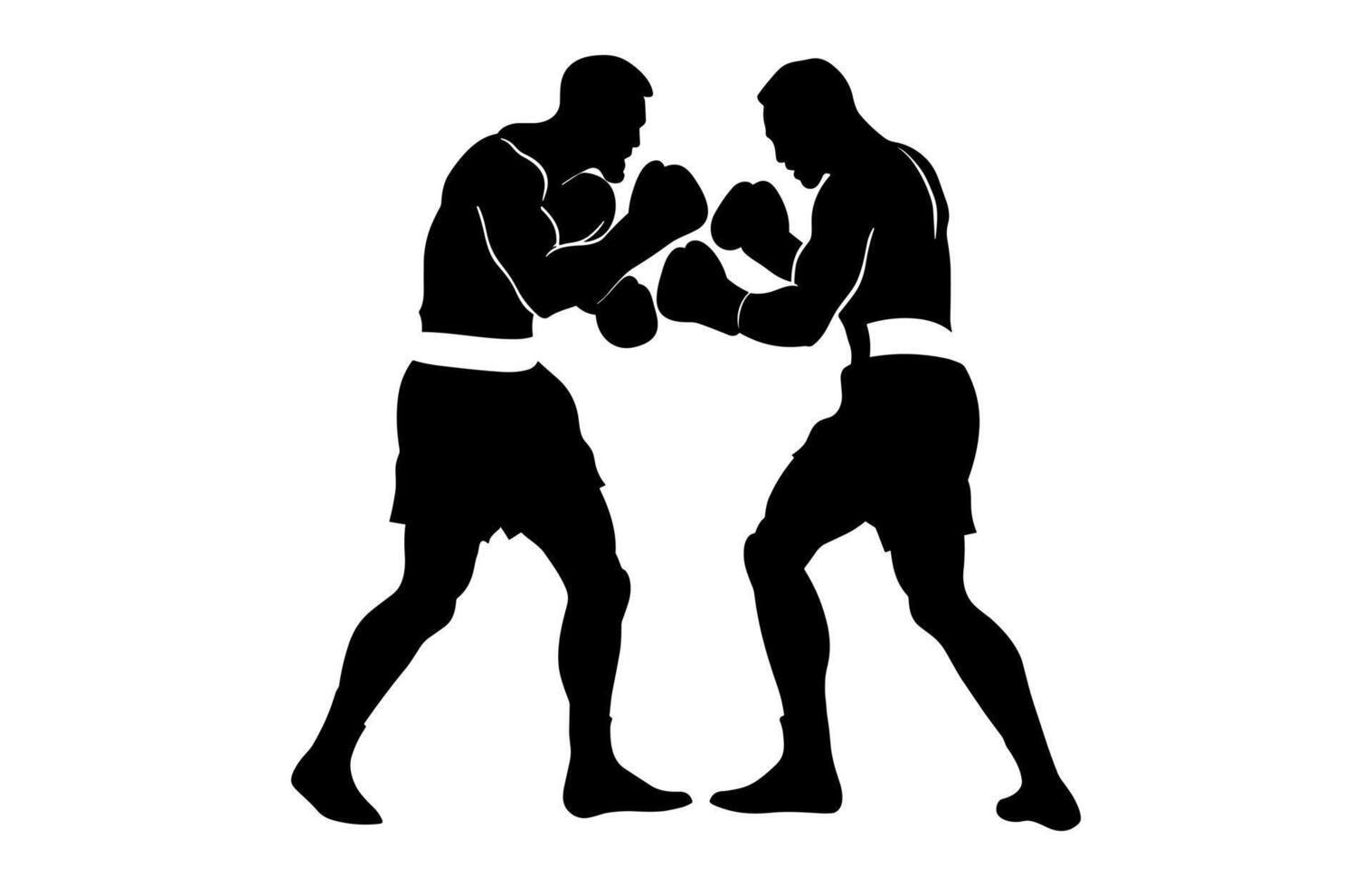 Boxer Connecting A Knockout Punch Silhouette Clipart vector