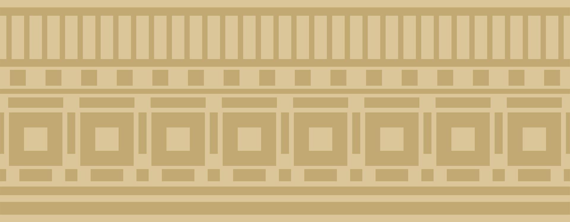 endless Assyrian gold ornament. Seamless border, Mesopatamia frame. Pattern of the ancient East. vector