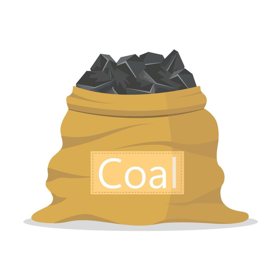 Coal sack icon isolated on white background. Coal storage concept. Coal industry. vector
