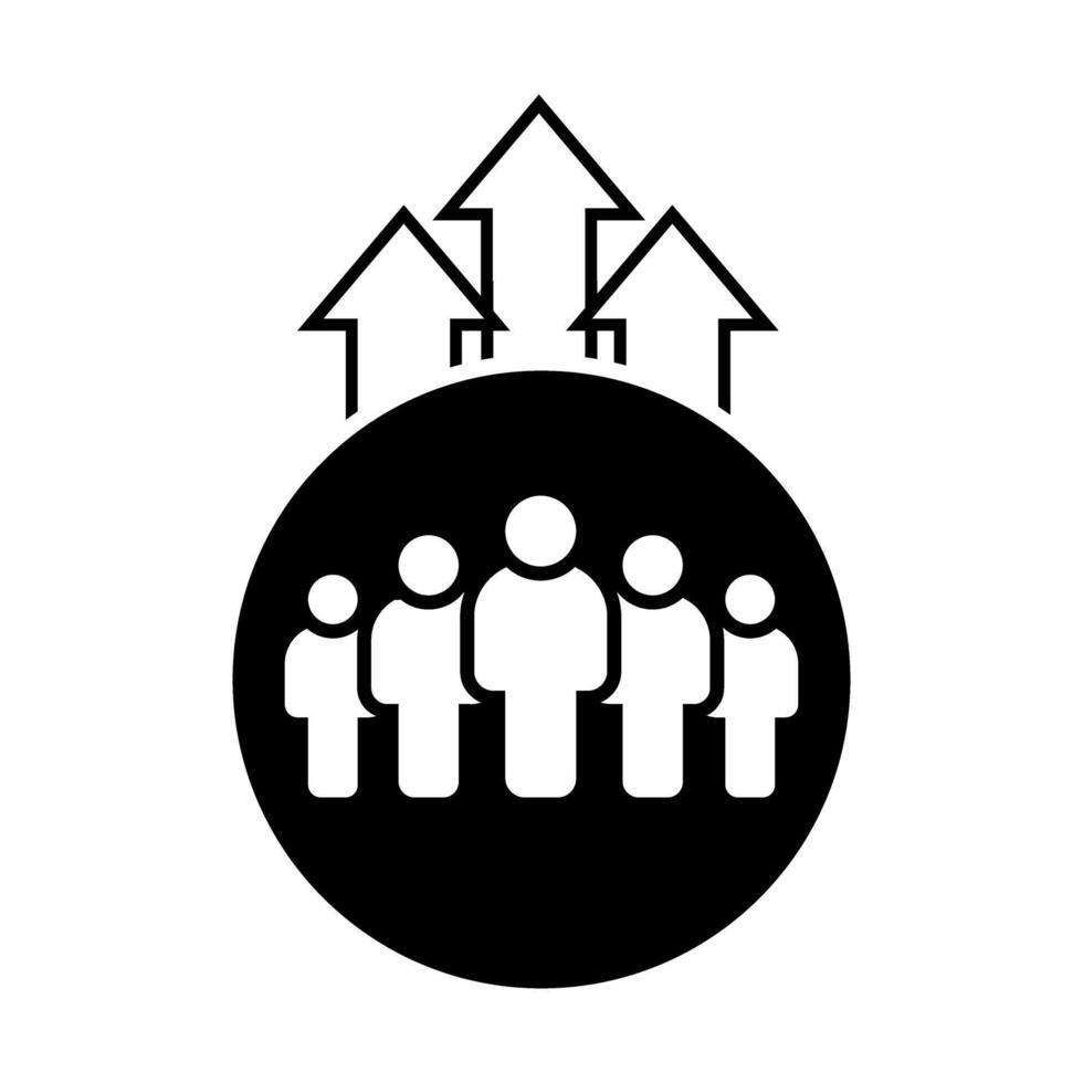 People Icon group of people in a flat color glyph pictogram illustration vector