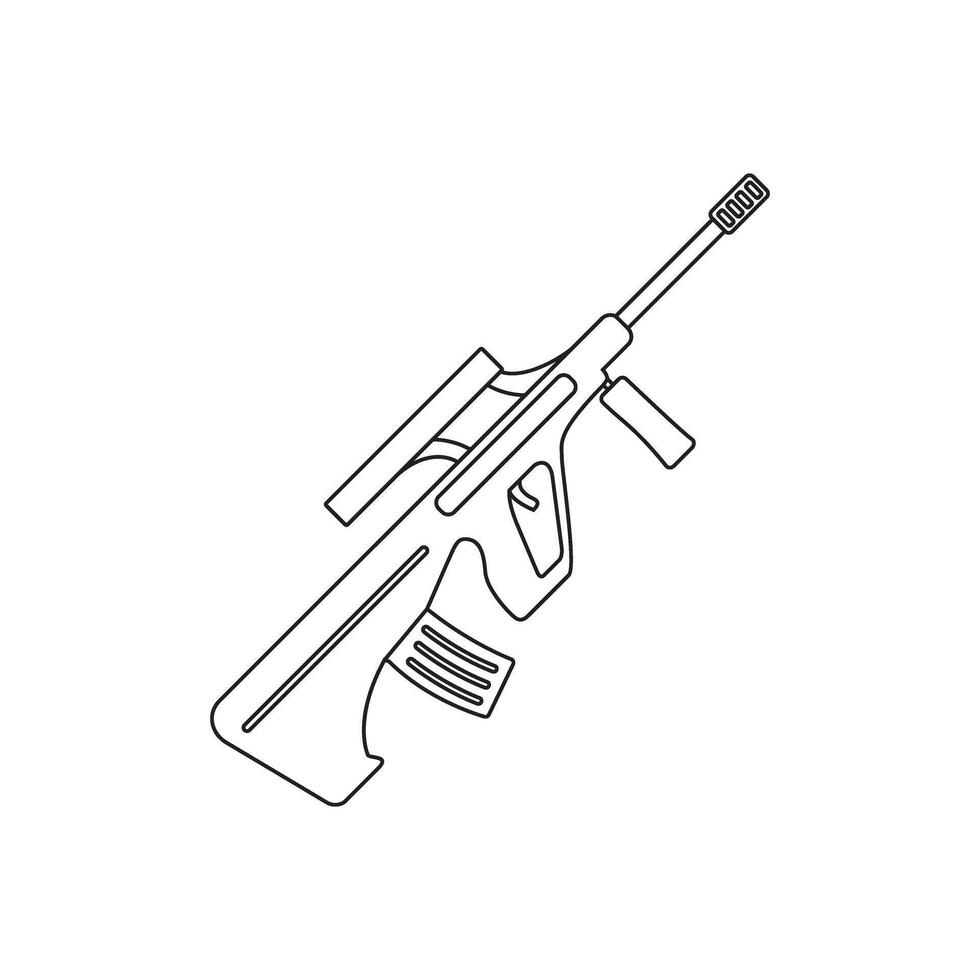 Sniper rifle icon. Flat illustration of sniper rifle icon for web design vector