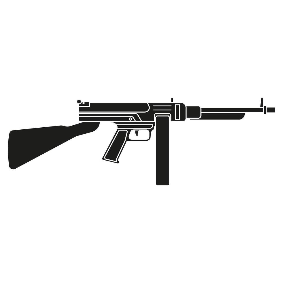 Machine gun icon . Weapon illustration symbol for web vector