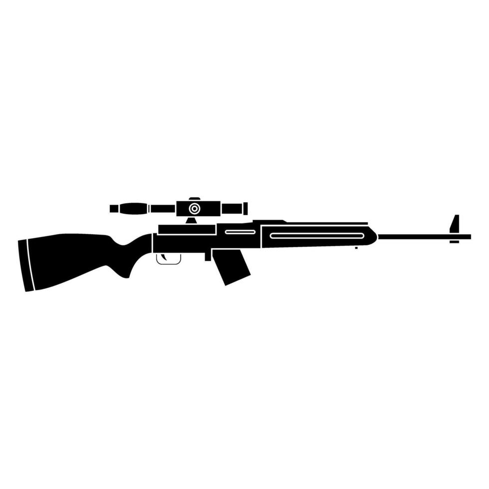 Sniper rifle icon . Simple illustration of sniper rifle icon for web. Weapon illustration sign vector