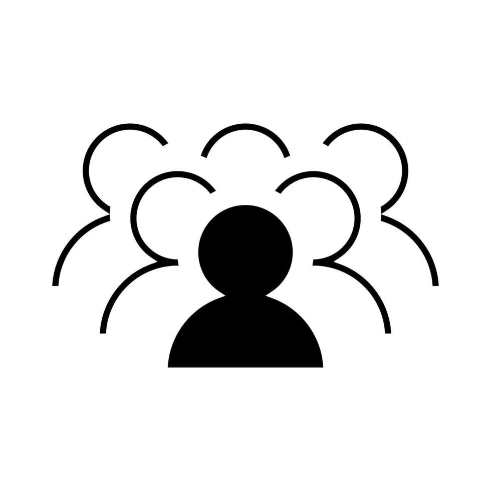 People group black icon, concept illustration, glyph symbol, flat sign. vector