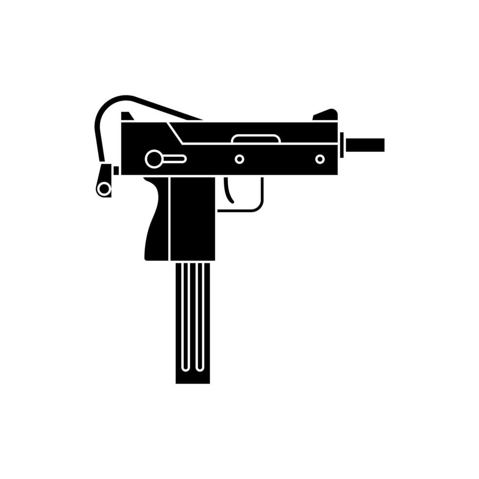 Silhouette of a gun weapon on white background illustration design vector