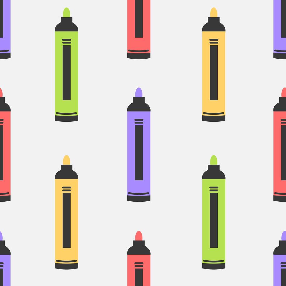Felt Tip Pen Colorful Seamless Pattern vector