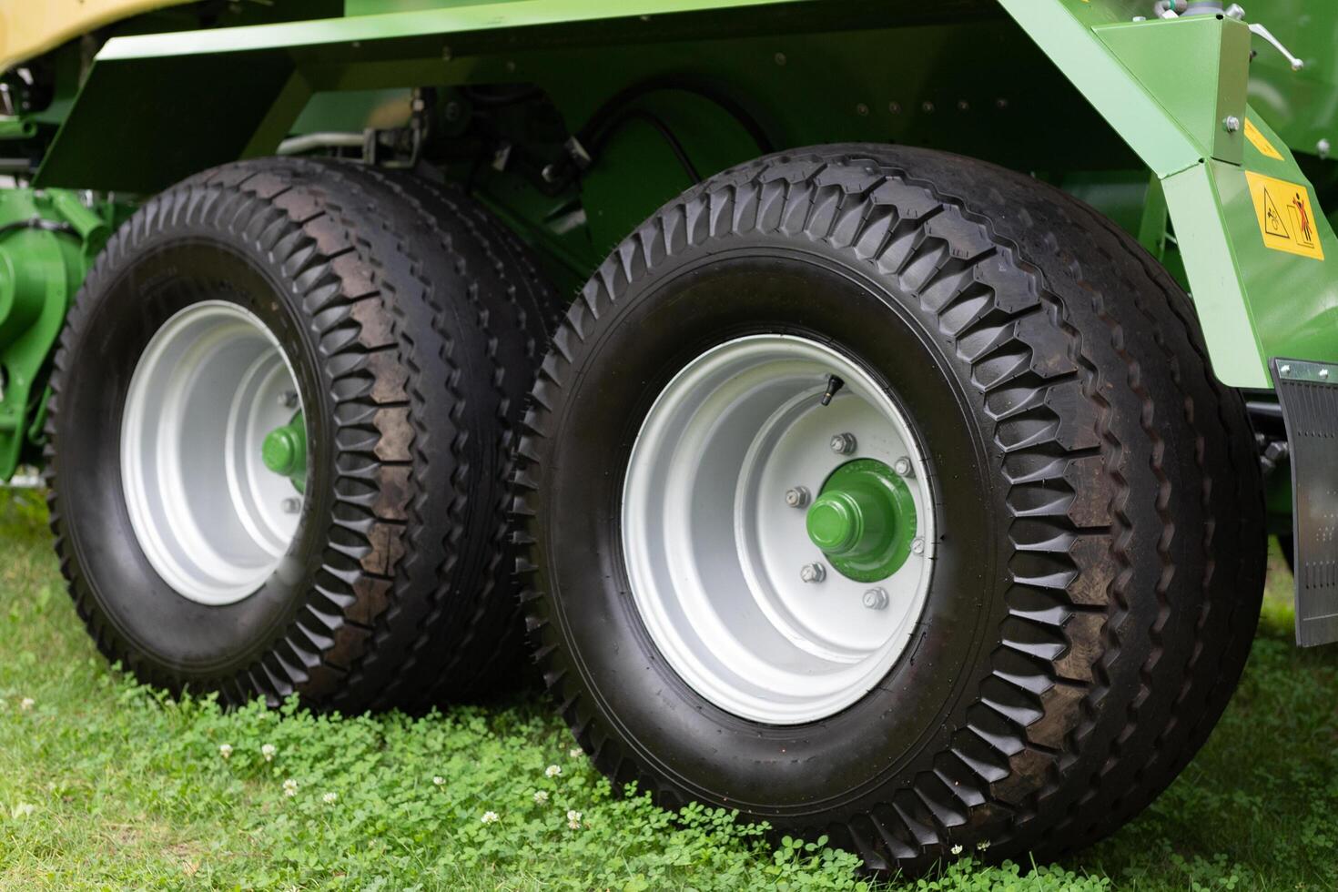 Agricultural machinery on a beautiful day in agricultural fair photo