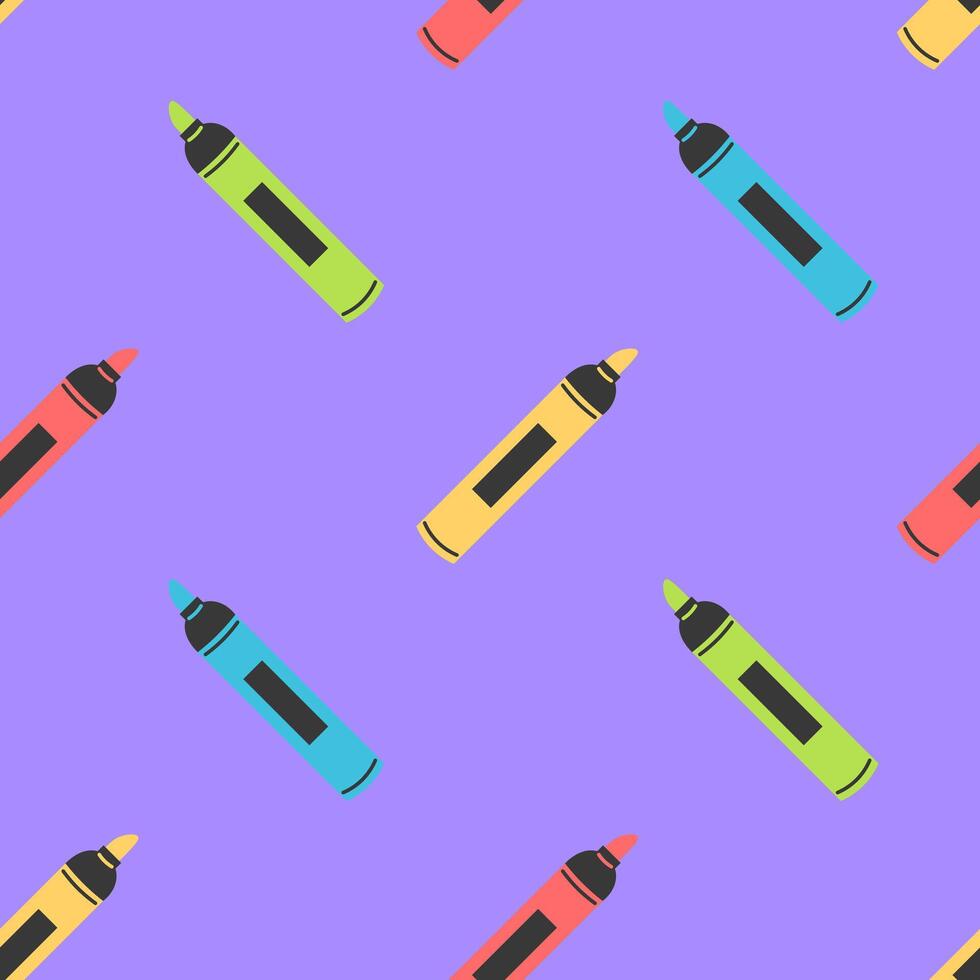 Felt Pen Marker Colorful Seamless Pattern vector