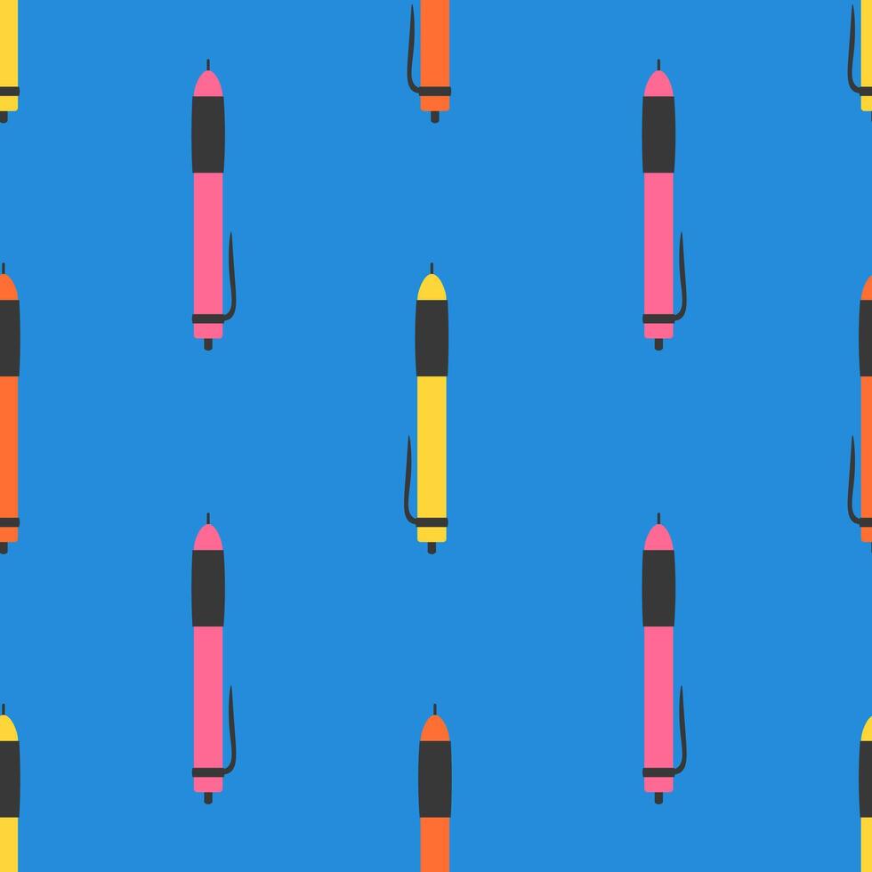 Pen Colorful Seamless Pattern vector
