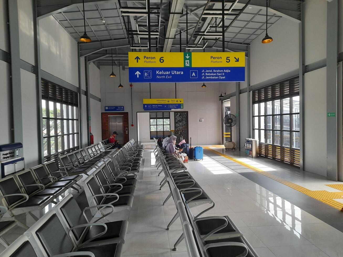 Bandung, Indonesia - February 11, 2025. New Skybridge Kiara Condong Station for passenger waiting room photo