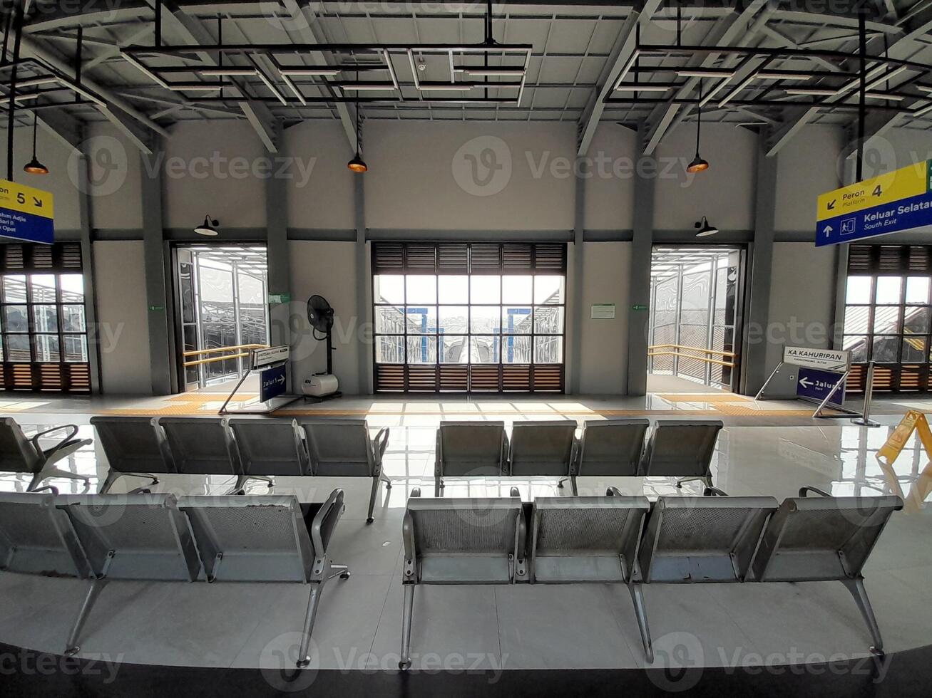 Bandung, Indonesia - February 11, 2025 - New Skybridge Kiara Condong Station for passenger waiting room. photo